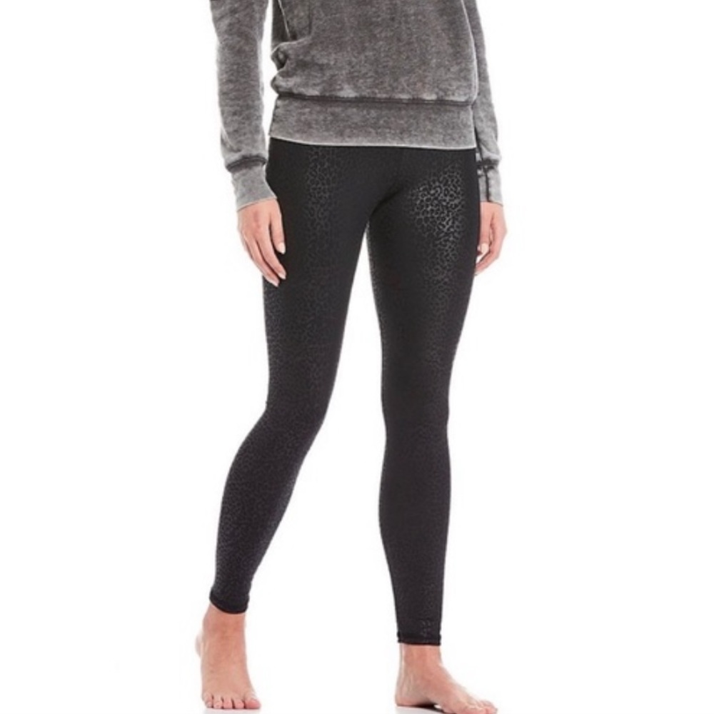 Jala Women’s Black Foil Animal Print High Waist Jersey knit Leggings S